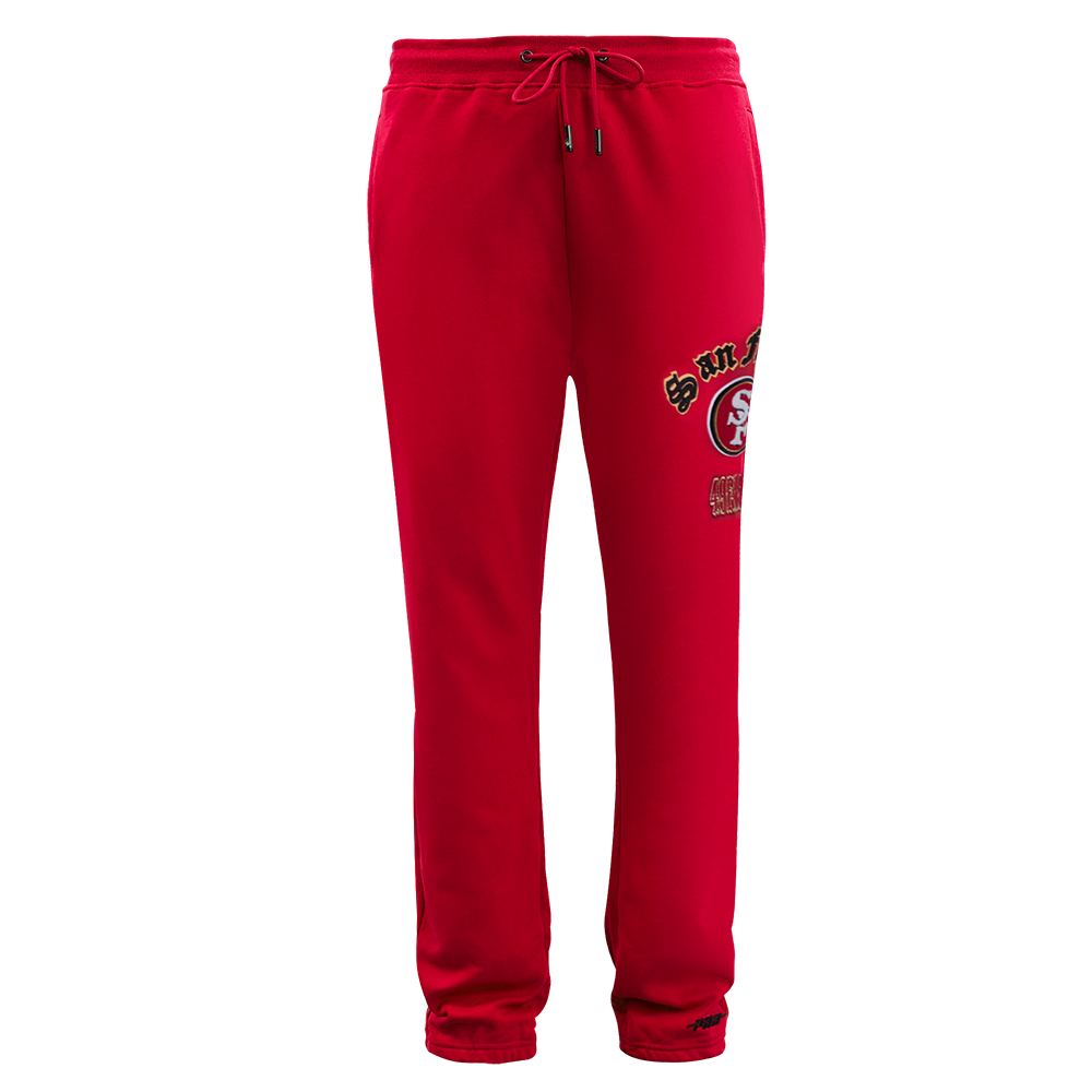 NFL SAN FRANCISCO 49ERS OLD ENGLISH PANTALON OUATÉ POUR HOMME (ROUGE)