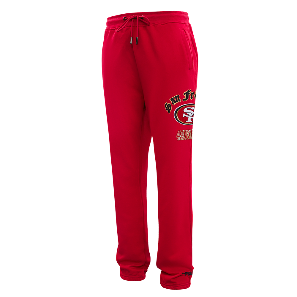 NFL SAN FRANCISCO 49ERS OLD ENGLISH PANTALON OUATÉ POUR HOMME (ROUGE)