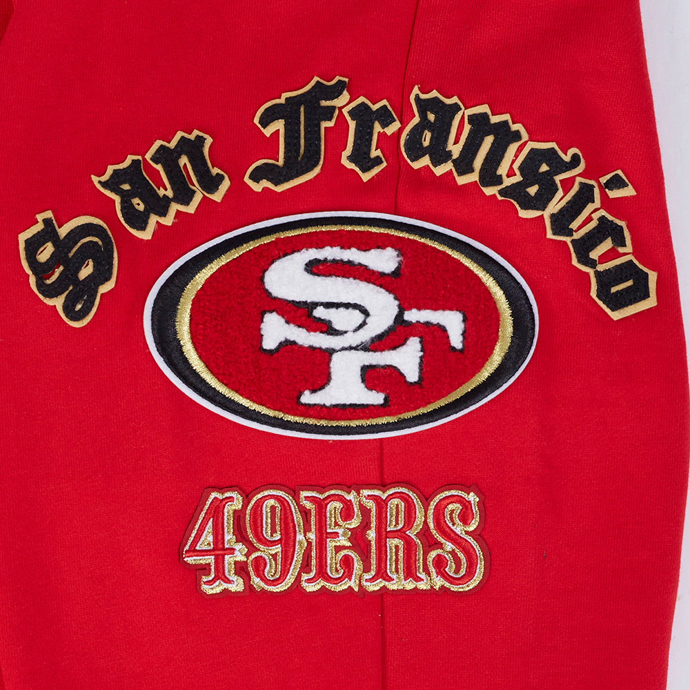 NFL SAN FRANCISCO 49ERS OLD ENGLISH PANTALON OUATÉ POUR HOMME (ROUGE)