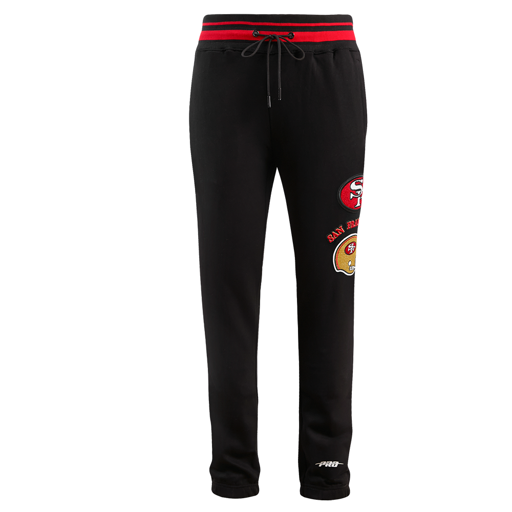 NFL SAN FRANCISCO 49ERS RETRO CLASSIC PANTALON OUATÉ POUR HOMME (NOIR/ROUGE/NOIR)