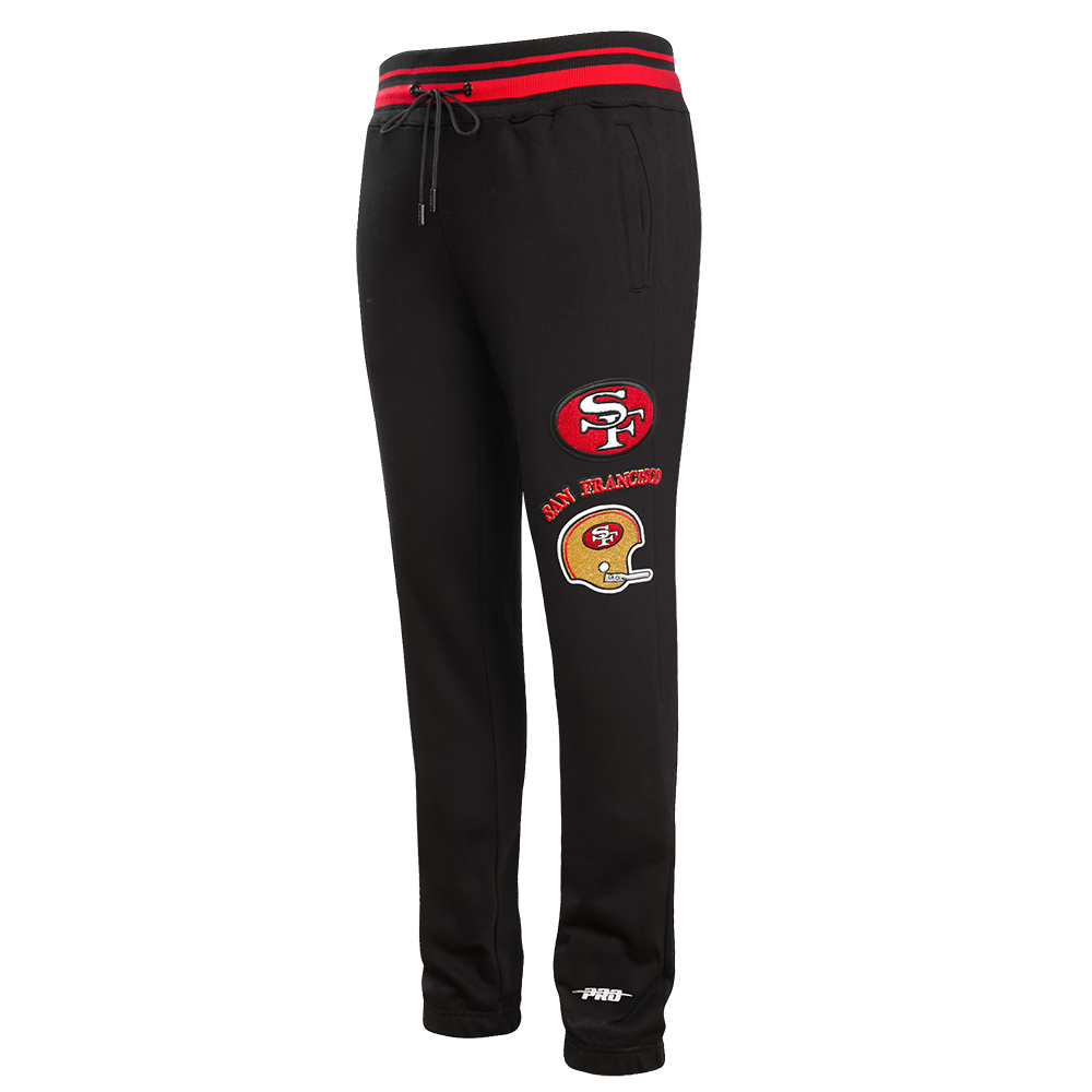 NFL SAN FRANCISCO 49ERS RETRO CLASSIC PANTALON OUATÉ POUR HOMME (NOIR/ROUGE/NOIR)