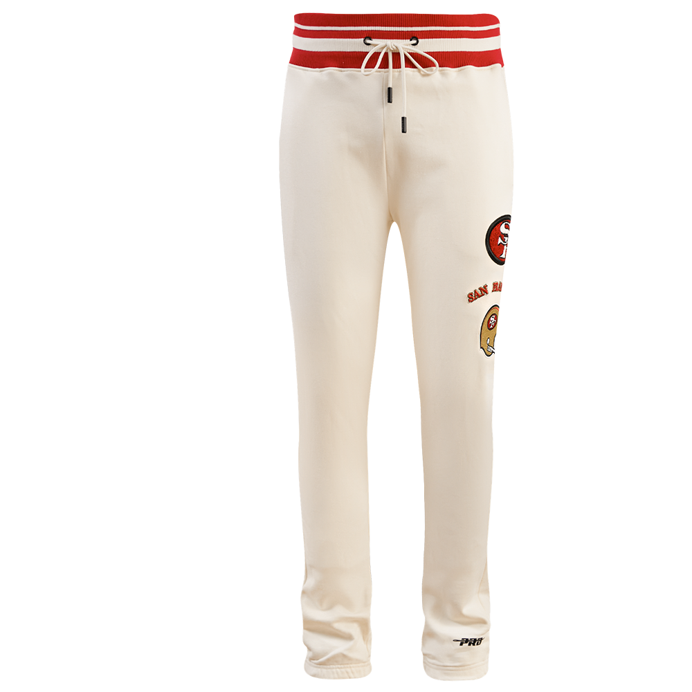 NFL SAN FRANCISCO 49ERS RETRO CLASSIC PANTALON OUATÉ POUR HOMME (COQUILLE D'ŒUF/ROUGE)