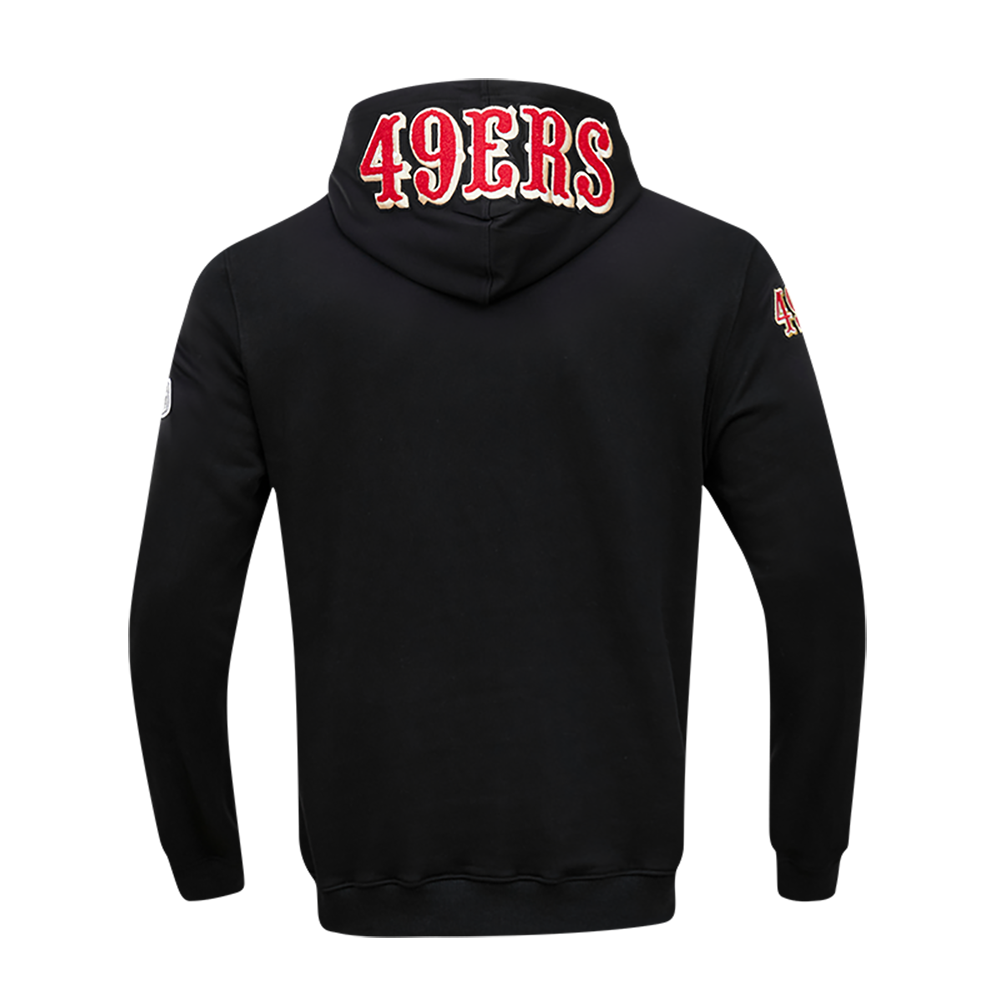 NFL SAN FRANCISCO 49ERS CLASSIC CHENILLE MEN'S PO HOODIE (BLACK)
