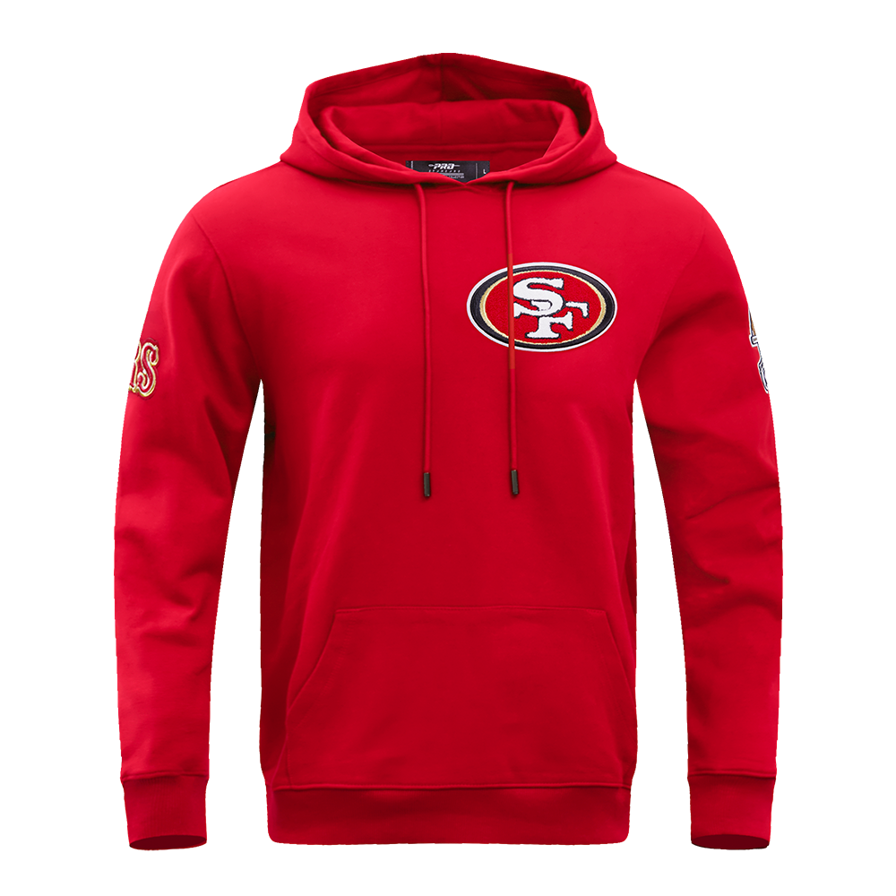 NFL SAN FRANCISCO 49ERS CLASSIC CHENILLE CHANDAIL À CAPUCHON EN MAILLE DOUBLE (ROUGE)