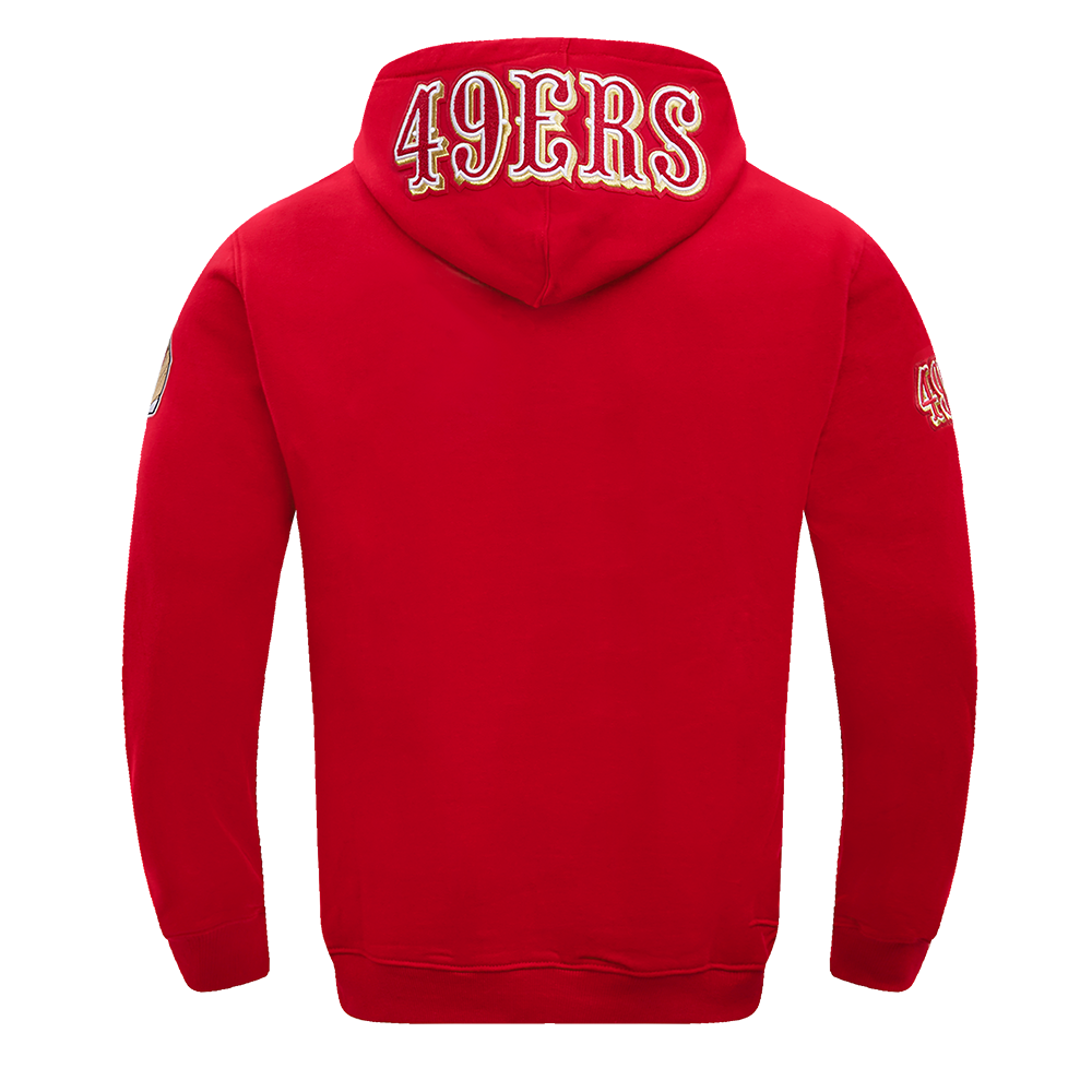 NFL SAN FRANCISCO 49ERS CLASSIC CHENILLE CHANDAIL À CAPUCHON EN MAILLE DOUBLE (ROUGE)