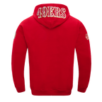 NFL SAN FRANCISCO 49ERS CLASSIC CHENILLE CHANDAIL À CAPUCHON EN MAILLE DOUBLE (ROUGE)