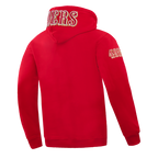 NFL SAN FRANCISCO 49ERS CLASSIC CHENILLE CHANDAIL À CAPUCHON EN MAILLE DOUBLE (ROUGE)