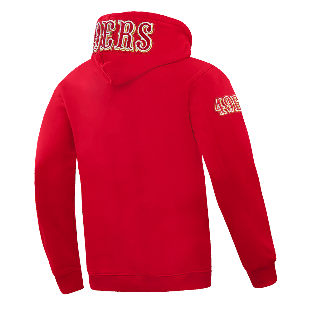 NFL SAN FRANCISCO 49ERS CLASSIC CHENILLE CHANDAIL À CAPUCHON EN MAILLE DOUBLE (ROUGE)