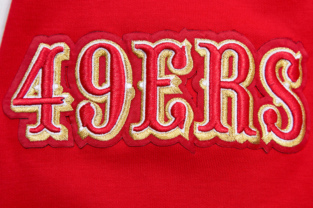 NFL SAN FRANCISCO 49ERS CLASSIC CHENILLE CHANDAIL À CAPUCHON EN MAILLE DOUBLE (ROUGE)