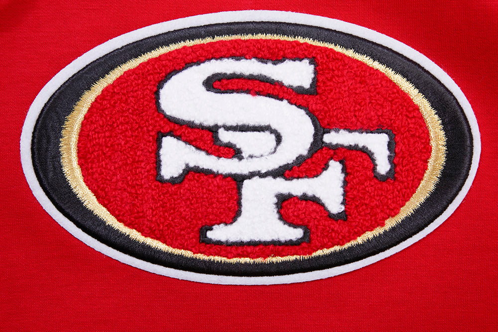 NFL SAN FRANCISCO 49ERS CLASSIC CHENILLE CHANDAIL À CAPUCHON EN MAILLE DOUBLE (ROUGE)