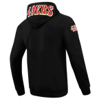NFL SAN FRANCISCO 49ERS CLASSIC CHENILLE DOUBLE KNIT  FULL ZIP HOODIE (BLACK)