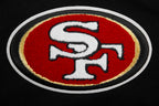 NFL SAN FRANCISCO 49ERS CLASSIC CHENILLE DOUBLE KNIT  FULL ZIP HOODIE (BLACK)