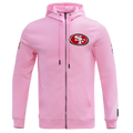 NFL SAN FRANCISCO 49ERS CLASSIC CHENILLE CHANDAIL À CAPUCHON EN MAILLE DOUBLE À GLISSIÈRE (ROSE)
