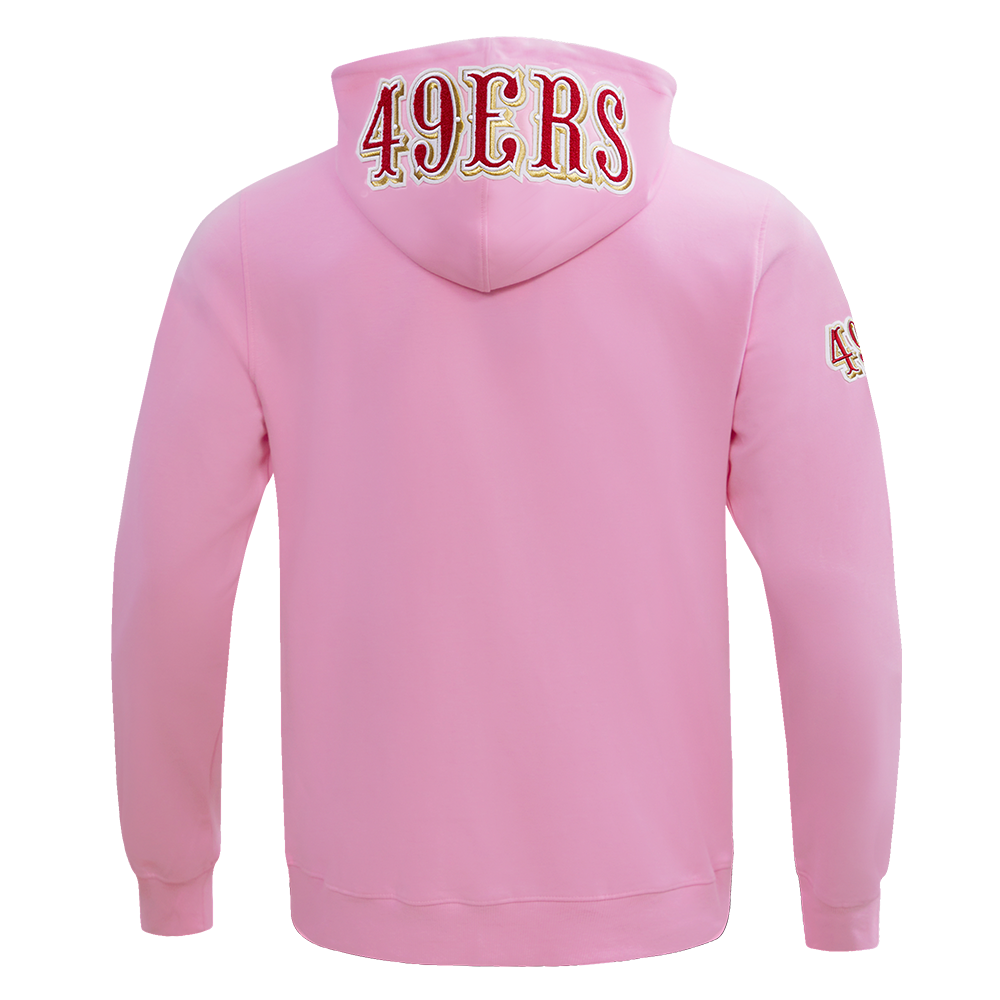 NFL SAN FRANCISCO 49ERS CLASSIC CHENILLE CHANDAIL À CAPUCHON EN MAILLE DOUBLE À GLISSIÈRE (ROSE)