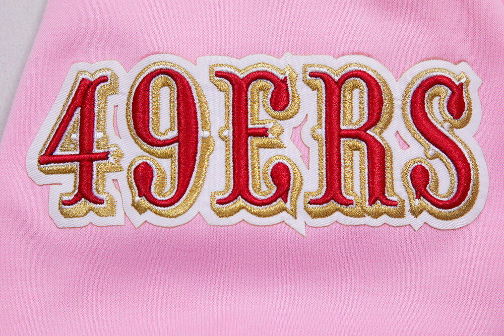 NFL SAN FRANCISCO 49ERS CLASSIC CHENILLE CHANDAIL À CAPUCHON EN MAILLE DOUBLE À GLISSIÈRE (ROSE)