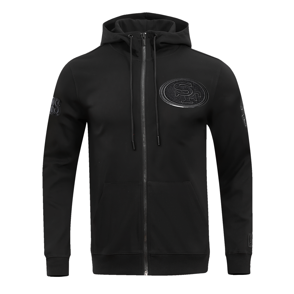 NFL SAN FRANCISCO 49ERS TRIPLE BLACK CHANDAIL À CAPUCHON EN MAILLE DOUBLE (TRIPLE NOIR)