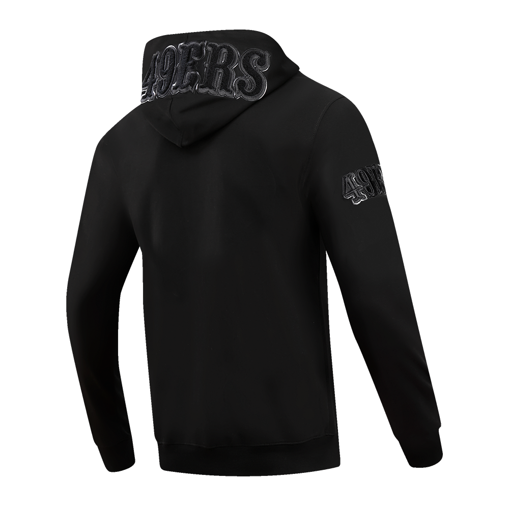 NFL SAN FRANCISCO 49ERS TRIPLE BLACK CHANDAIL À CAPUCHON EN MAILLE DOUBLE (TRIPLE NOIR)