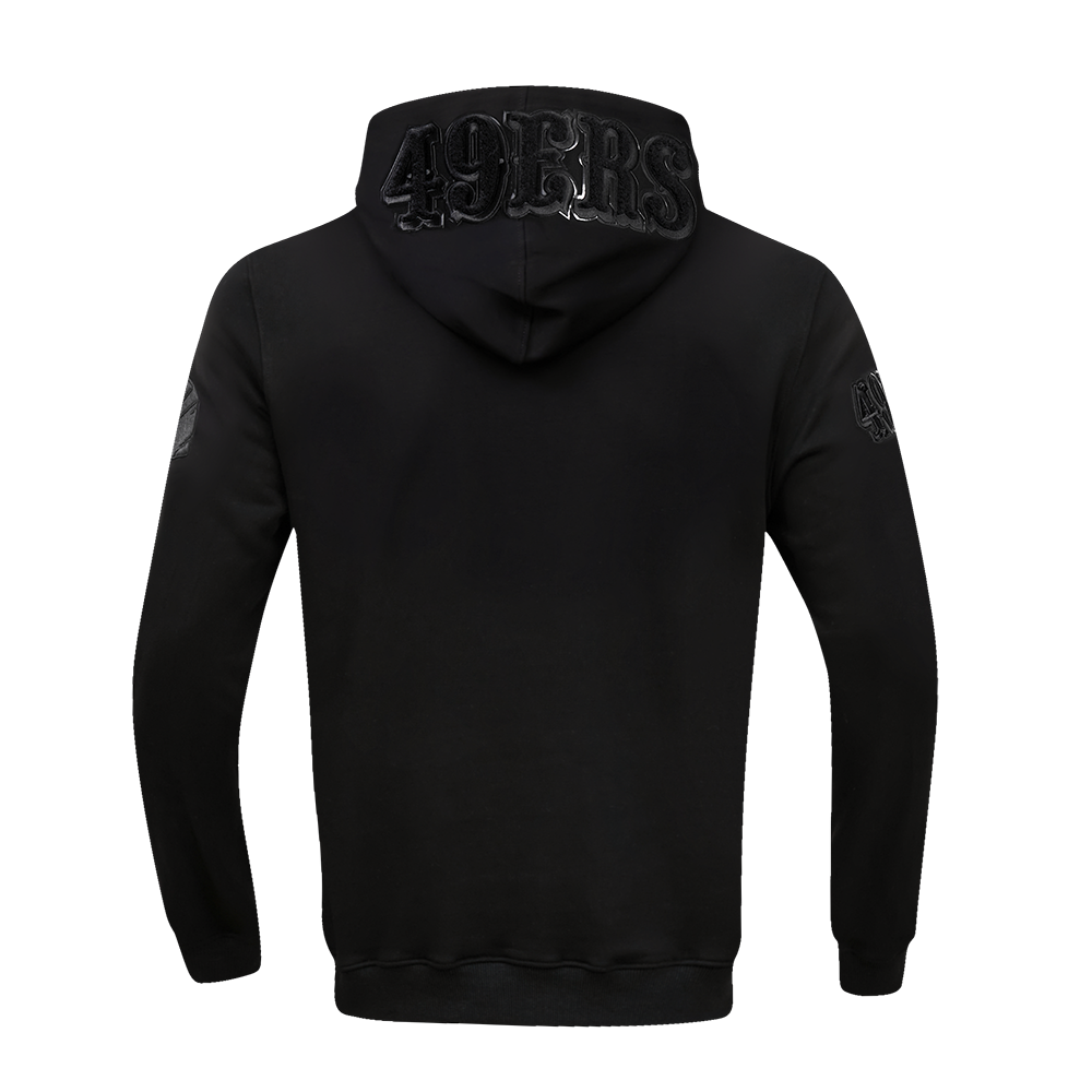 NFL SAN FRANCISCO 49ERS TRIPLE BLACK CHANDAIL À CAPUCHON EN MAILLE DOUBLE (TRIPLE NOIR)