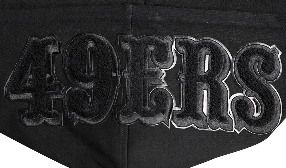 NFL SAN FRANCISCO 49ERS TRIPLE BLACK CHANDAIL À CAPUCHON EN MAILLE DOUBLE (TRIPLE NOIR)
