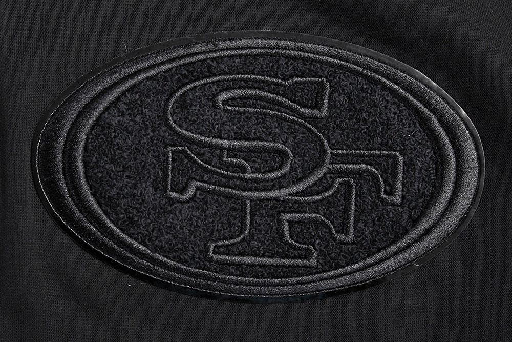 NFL SAN FRANCISCO 49ERS TRIPLE BLACK CHANDAIL À CAPUCHON EN MAILLE DOUBLE (TRIPLE NOIR)