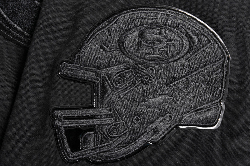 NFL SAN FRANCISCO 49ERS TRIPLE BLACK CHANDAIL À CAPUCHON EN MAILLE DOUBLE (TRIPLE NOIR)