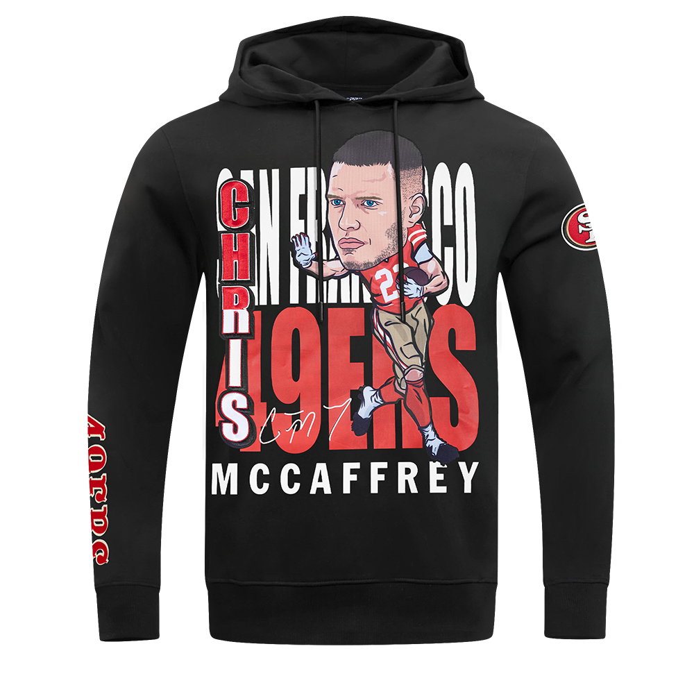 NFL SAN FRANCISCO 49ERS CHRISTIAN MCCAFFREY #23 REMIX AVATAR CHANDAIL À CAPUCHON EN MOLLETON POUR HOMME (NOIR)