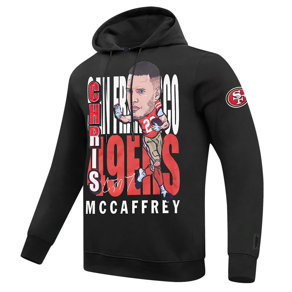 NFL SAN FRANCISCO 49ERS CHRISTIAN McCAFFREY #23 REMIX AVATAR MEN'S FLEECE PULLOVER HOODIE (BLACK)