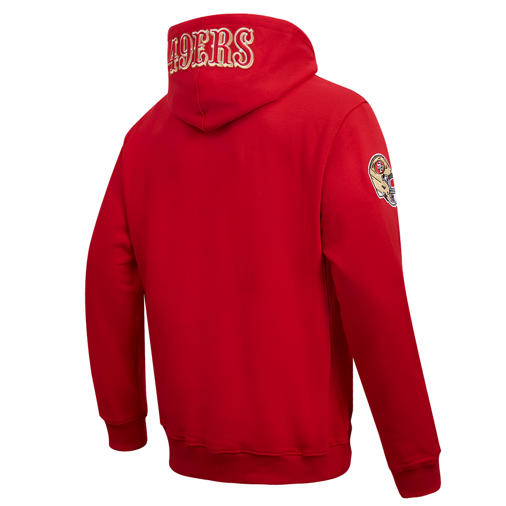 NFL SAN FRANCISCO 49ERS OLD ENGLISH CHANDAIL À CAPUCHON POUR HOMME (ROUGE)