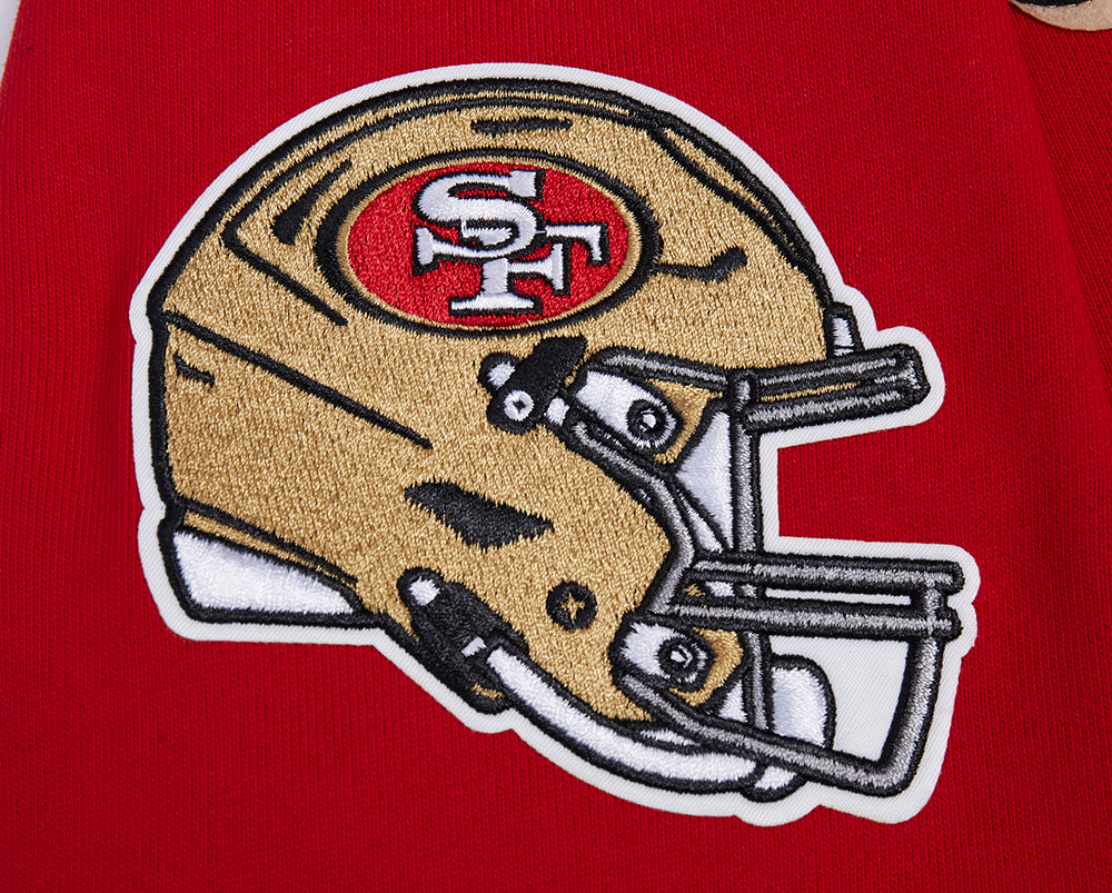 NFL SAN FRANCISCO 49ERS OLD ENGLISH CHANDAIL À CAPUCHON POUR HOMME (ROUGE)