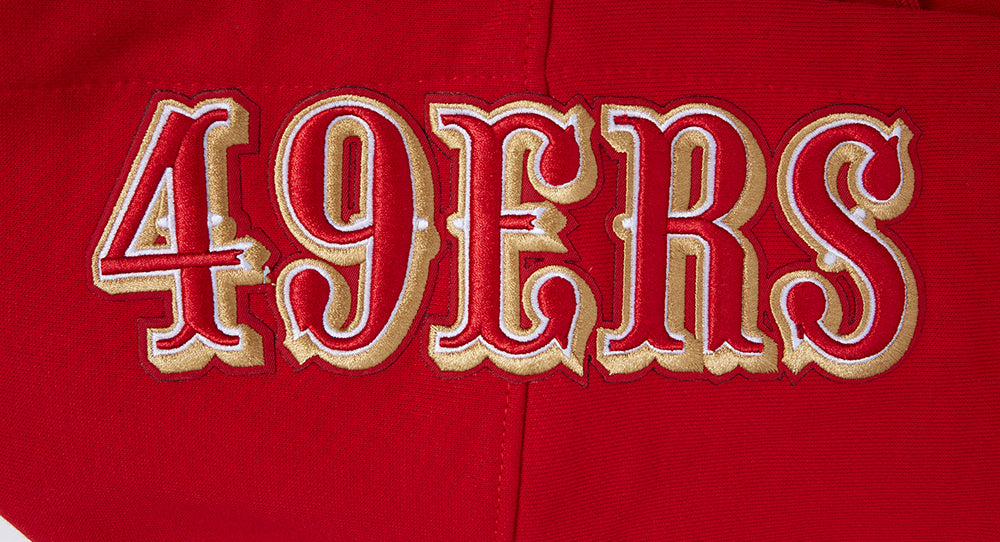 NFL SAN FRANCISCO 49ERS OLD ENGLISH CHANDAIL À CAPUCHON POUR HOMME (ROUGE)
