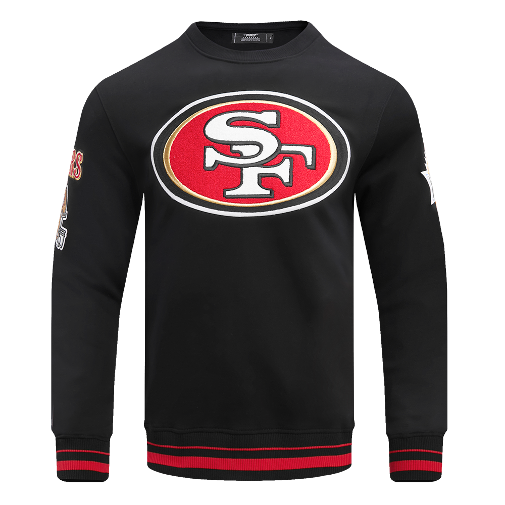 NFL SAN FRANCISCO 49ERS CHANDAIL À COL ROND MASHUP CÔTELÉ POUR HOMME (NOIR/ROUGE/NOIR)