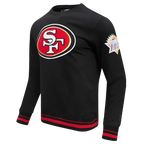 NFL SAN FRANCISCO 49ERS CHANDAIL À COL ROND MASHUP CÔTELÉ POUR HOMME (NOIR/ROUGE/NOIR)