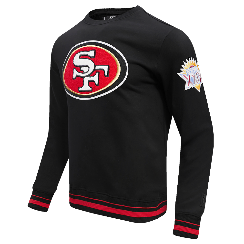 NFL SAN FRANCISCO 49ERS MASHUP MEN'S RIB CREWNECK (BLACK/RED/BLACK)