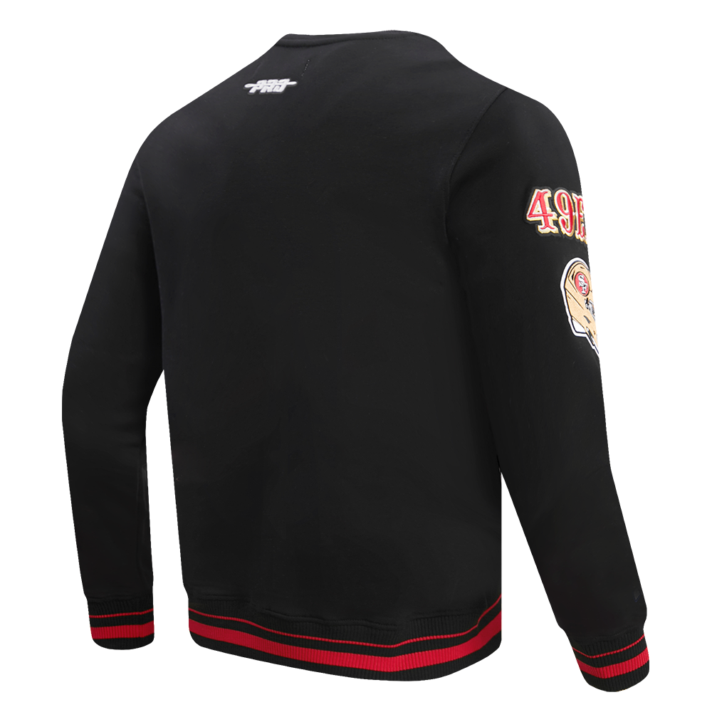 NFL SAN FRANCISCO 49ERS CHANDAIL À COL ROND MASHUP CÔTELÉ POUR HOMME (NOIR/ROUGE/NOIR)