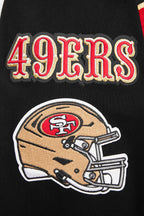 NFL SAN FRANCISCO 49ERS CHANDAIL À COL ROND MASHUP CÔTELÉ POUR HOMME (NOIR/ROUGE/NOIR)