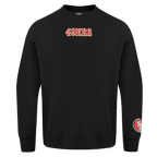 NFL SAN FRANCISCO 49ERS WINGSPAN MEN'S DROP SHOULDER FLEECE CREWNECK (BLACK)