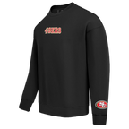 NFL SAN FRANCISCO 49ERS WINGSPAN MEN'S DROP SHOULDER FLEECE CREWNECK (BLACK)