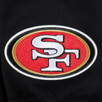 NFL SAN FRANCISCO 49ERS WINGSPAN MEN'S DROP SHOULDER FLEECE CREWNECK (BLACK)