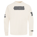 NFL SAN FRANCISCO 49ERS REVERSE FRENCH TERRY MEN'S DROP SHOULDER FLEECE CREWNECK (EGGSHELL)