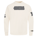 NFL SAN FRANCISCO 49ERS REVERSE FRENCH TERRY MEN'S DROP SHOULDER FLEECE CREWNECK (EGGSHELL)