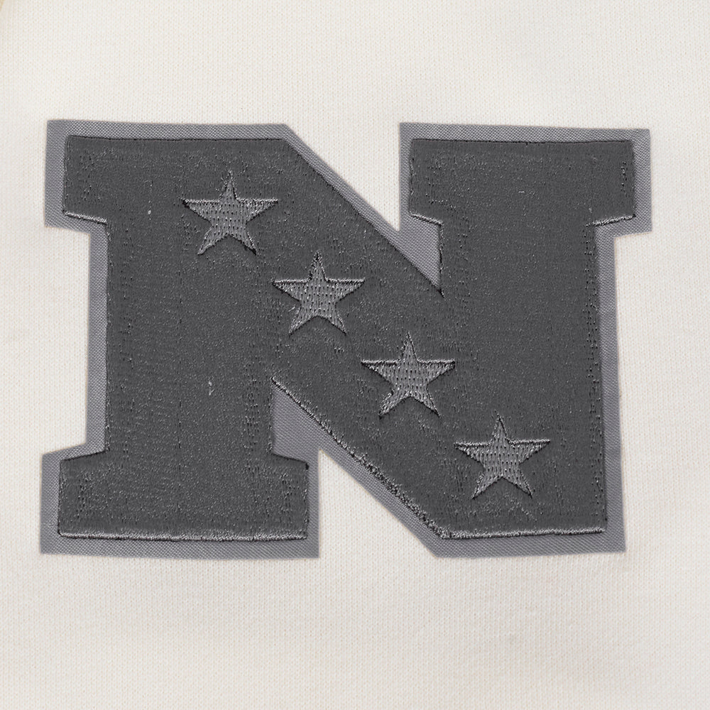 NFL SAN FRANCISCO 49ERS REVERSE FRENCH TERRY MEN'S DROP SHOULDER FLEECE CREWNECK (EGGSHELL)