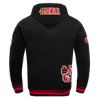 NFL SAN FRANCISCO 49ERS CITY RANSOM CHANDAIL À CAPUCHON EN MOLLETON CÔTELÉ POUR HOMME (NOIR/ROUGE/NOIR)