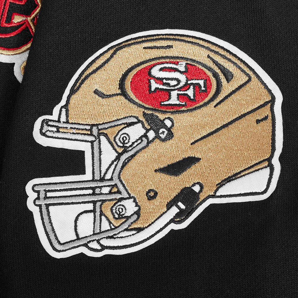 NFL SAN FRANCISCO 49ERS CITY RANSOM CHANDAIL À CAPUCHON EN MOLLETON CÔTELÉ POUR HOMME (NOIR/ROUGE/NOIR)