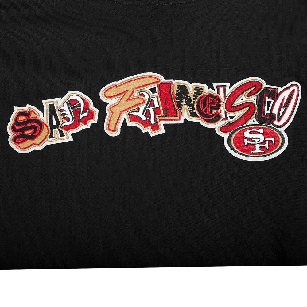 NFL SAN FRANCISCO 49ERS CITY RANSOM CHANDAIL À CAPUCHON EN MOLLETON CÔTELÉ POUR HOMME (NOIR/ROUGE/NOIR)