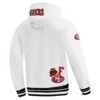 NFL SAN FRANCISCO 49ERS CITY RANSOM CHANDAIL À CAPUCHON EN MOLLETON CÔTELÉ POUR HOMME (BLANC/NOIR)
