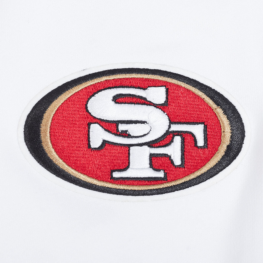 NFL SAN FRANCISCO 49ERS CITY RANSOM CHANDAIL À CAPUCHON EN MOLLETON CÔTELÉ POUR HOMME (BLANC/NOIR)