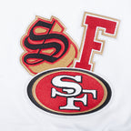 NFL SAN FRANCISCO 49ERS CITY RANSOM CHANDAIL À CAPUCHON EN MOLLETON CÔTELÉ POUR HOMME (BLANC/NOIR)