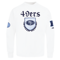 NFL SAN FRANCISCO 49ERS COUNTRY CLUB MEN'S DROP SHOULDER FLEECE CREWNECK (WHITE)