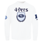 NFL SAN FRANCISCO 49ERS COUNTRY CLUB MEN'S DROP SHOULDER FLEECE CREWNECK (WHITE)