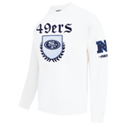 NFL SAN FRANCISCO 49ERS COUNTRY CLUB MEN'S DROP SHOULDER FLEECE CREWNECK (WHITE)